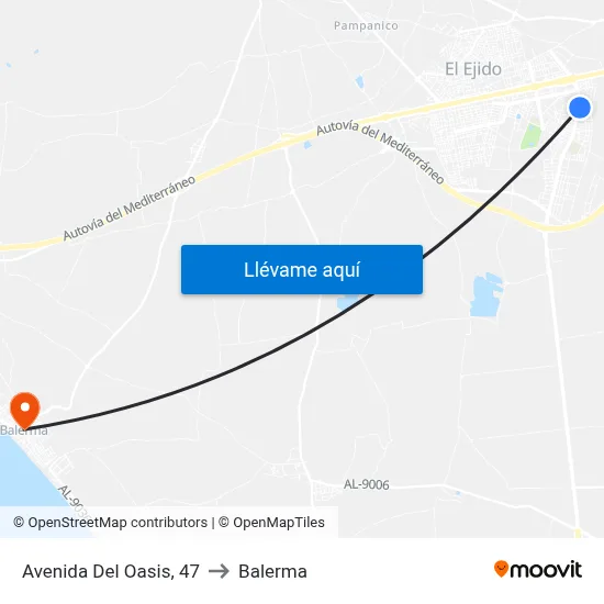 Avenida Del Oasis, 47 to Balerma map