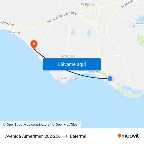 Avenida Almerimar, 202-206 to Balerma map
