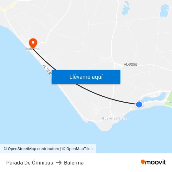 Parada De Ómnibus to Balerma map