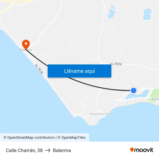 Calle Charrán, 38 to Balerma map