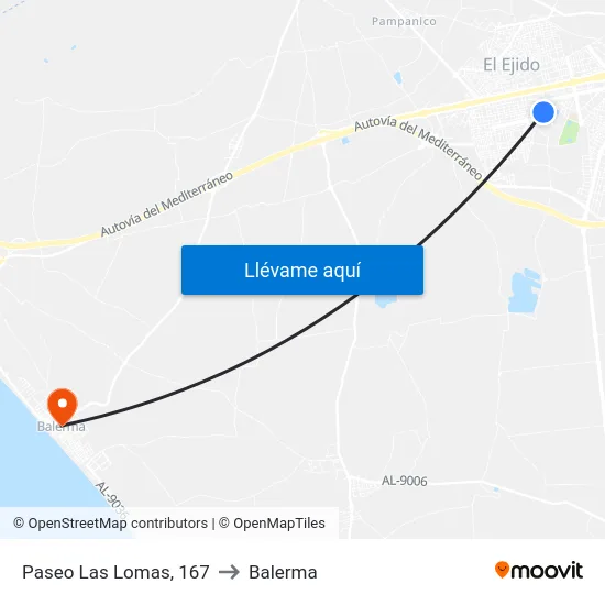 Paseo Las Lomas, 167 to Balerma map