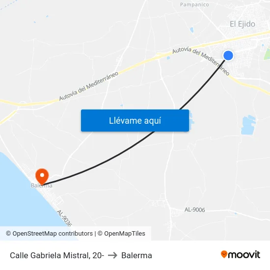 Calle Gabriela Mistral, 20- to Balerma map