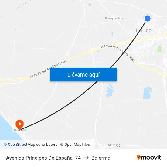 Avenida Príncipes De España, 74 to Balerma map