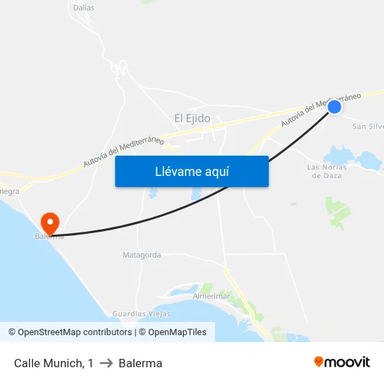 Calle Munich, 1 to Balerma map