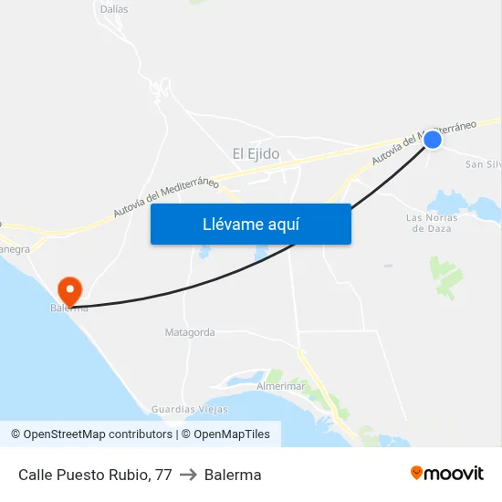 Calle Puesto Rubio, 77 to Balerma map