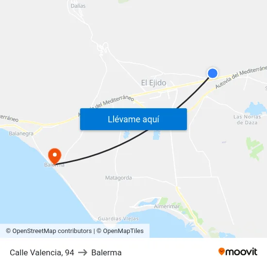 Calle Valencia, 94 to Balerma map