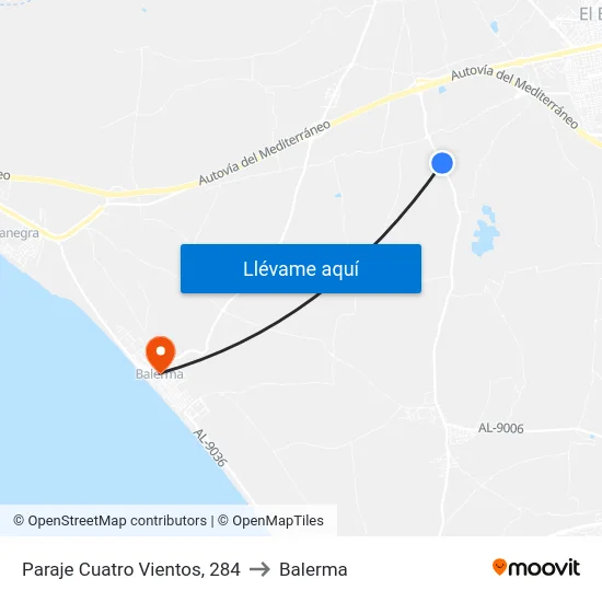 Paraje Cuatro Vientos, 284 to Balerma map