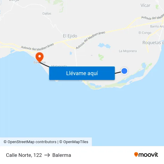 Calle Norte, 122 to Balerma map