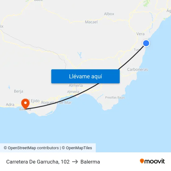 Carretera De Garrucha, 102 to Balerma map