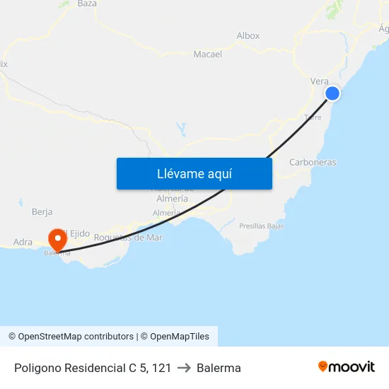 Poligono Residencial C 5, 121 to Balerma map