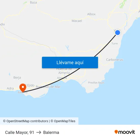 Calle Mayor, 91 to Balerma map