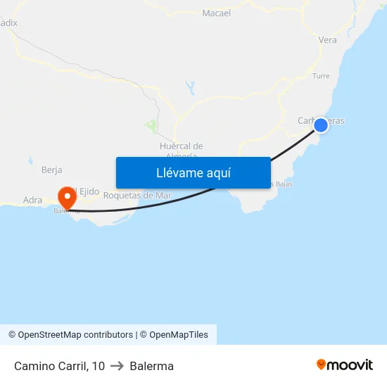 Camino Carril, 10 to Balerma map