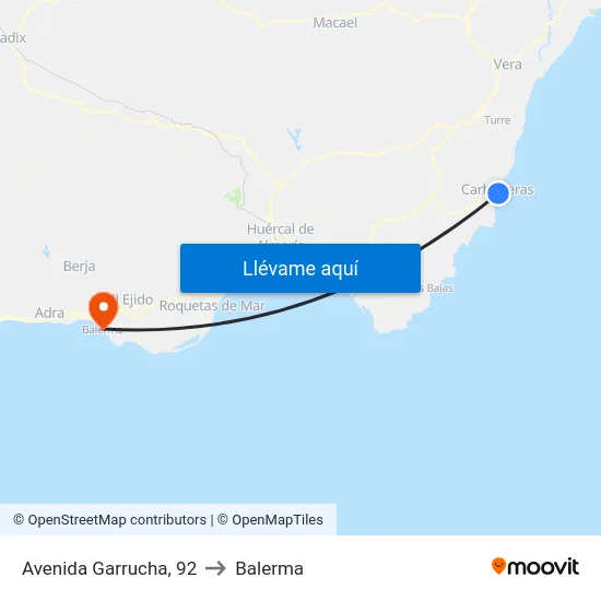 Avenida Garrucha, 92 to Balerma map
