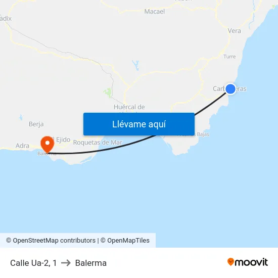 Calle Ua-2, 1 to Balerma map