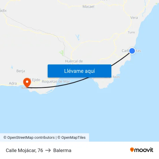 Calle Mojácar, 76 to Balerma map