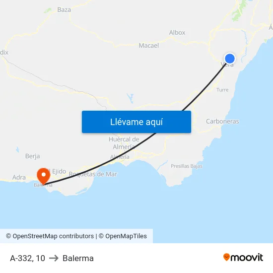 A-332, 10 to Balerma map