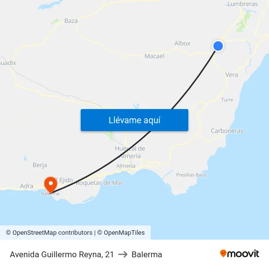 Avenida Guillermo Reyna, 21 to Balerma map