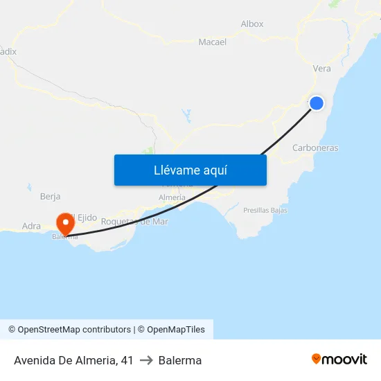 Avenida De Almeria, 41 to Balerma map