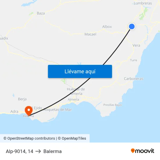 Alp-9014, 14 to Balerma map