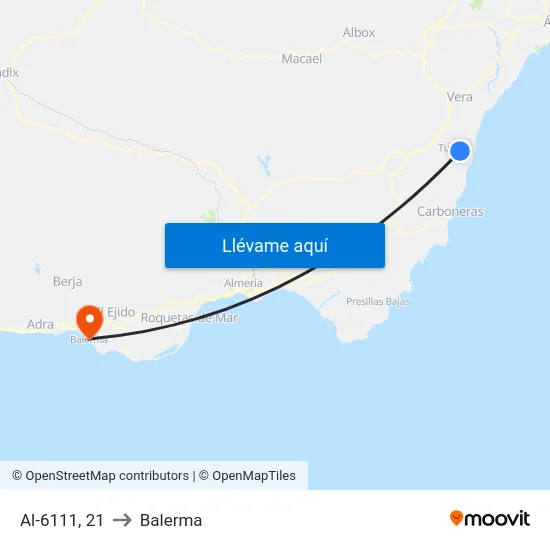 Al-6111, 21 to Balerma map
