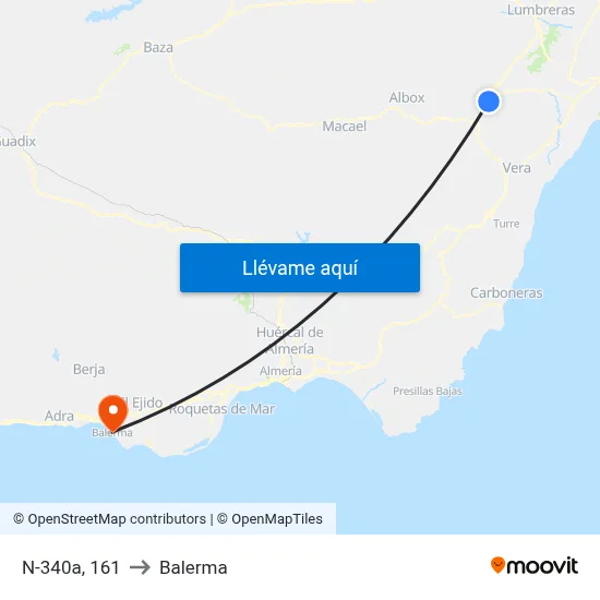 N-340a, 161 to Balerma map