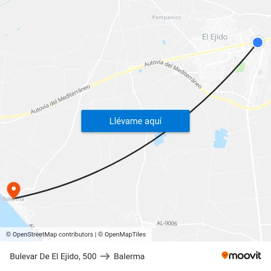 Bulevar De El Ejido, 500 to Balerma map
