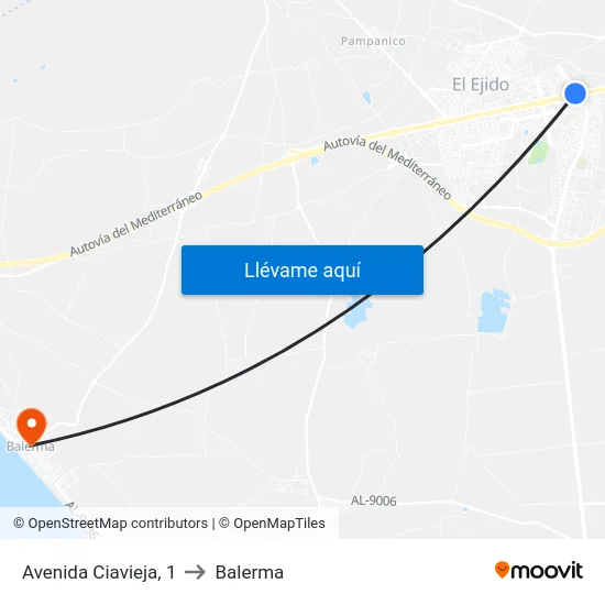 Avenida Ciavieja, 1 to Balerma map
