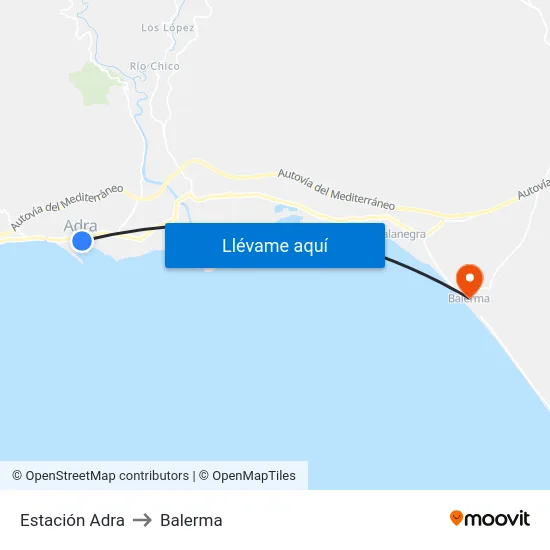 Estación Adra to Balerma map