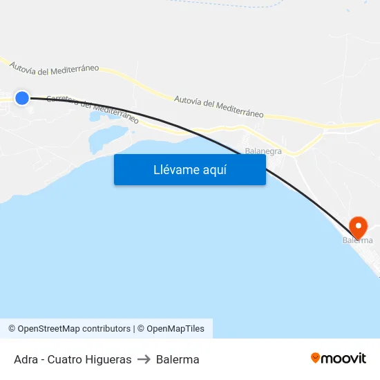 Adra - Cuatro Higueras to Balerma map