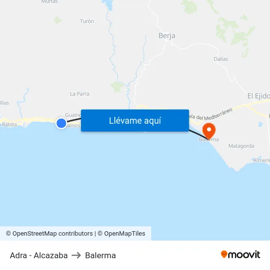 Adra - Alcazaba to Balerma map