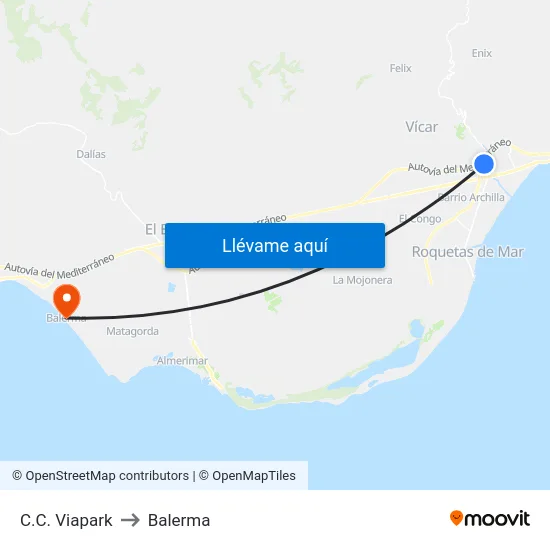 C.C. Viapark to Balerma map