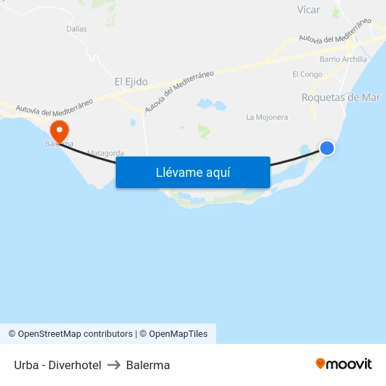 Urba - Diverhotel to Balerma map