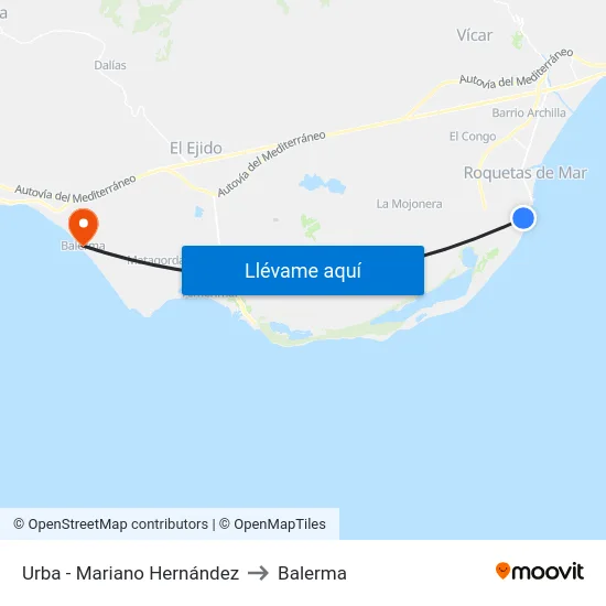 Urba - Mariano Hernández to Balerma map
