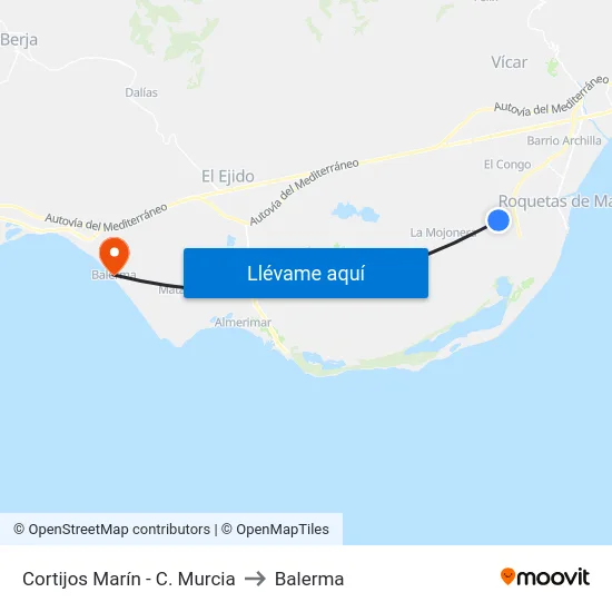 Cortijos Marín - C. Murcia to Balerma map