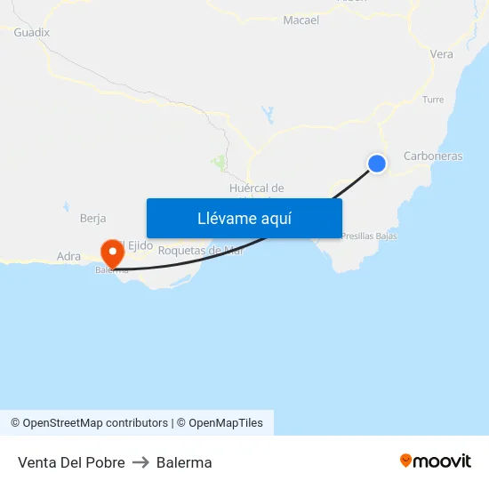 Venta Del Pobre to Balerma map
