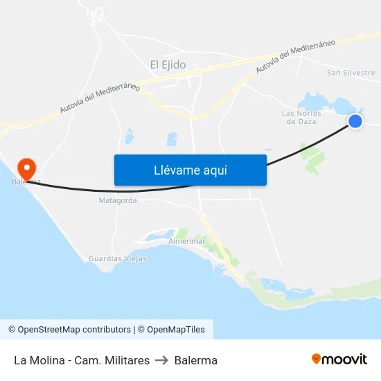 La Molina - Cam. Militares to Balerma map