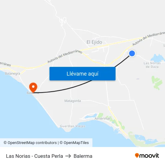 Las Norias - Cuesta Perla to Balerma map