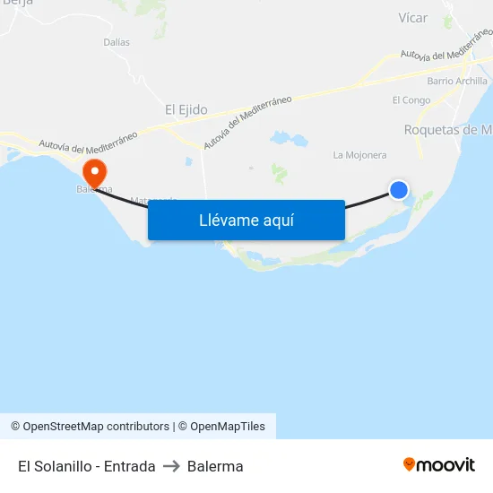El Solanillo - Entrada to Balerma map