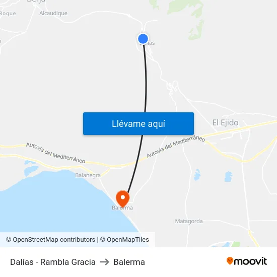 Dalías - Rambla Gracia to Balerma map