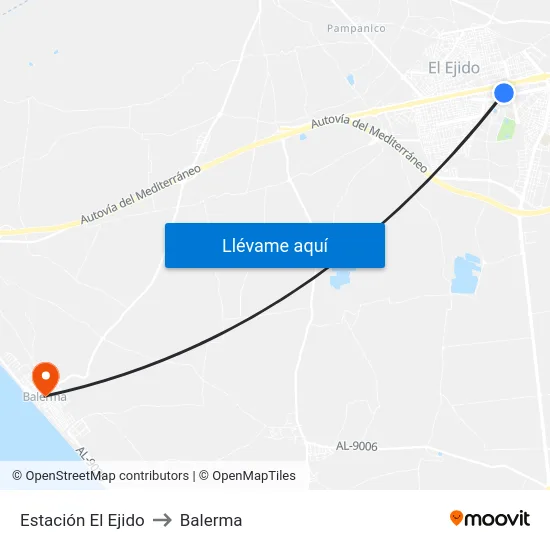 Estación El Ejido to Balerma map