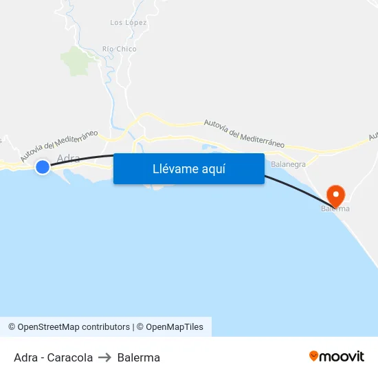 Adra - Caracola to Balerma map