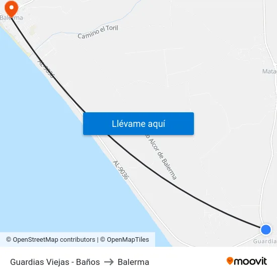Guardias Viejas - Baños to Balerma map