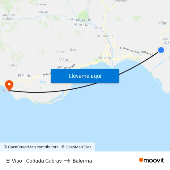 El Viso - Cañada Cabras to Balerma map