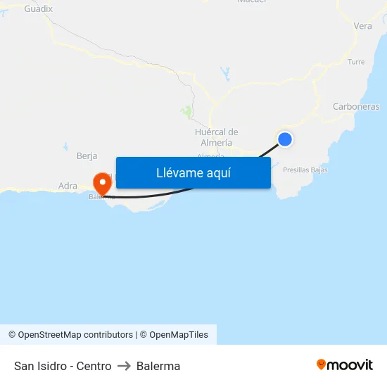 San Isidro - Centro to Balerma map