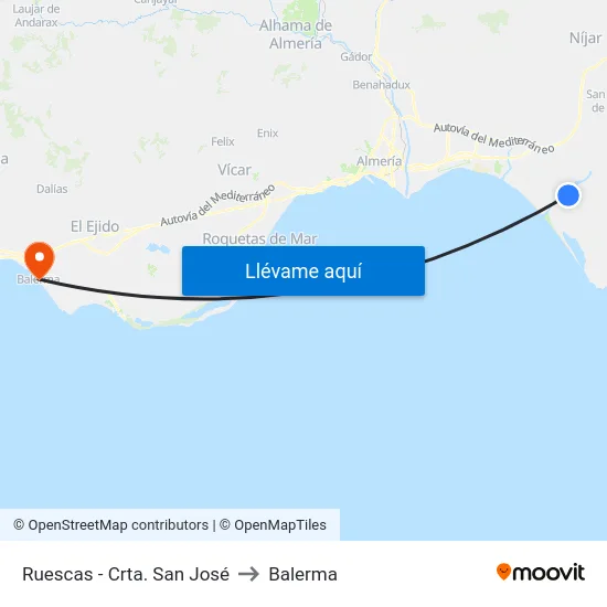 Ruescas - Crta. San José to Balerma map