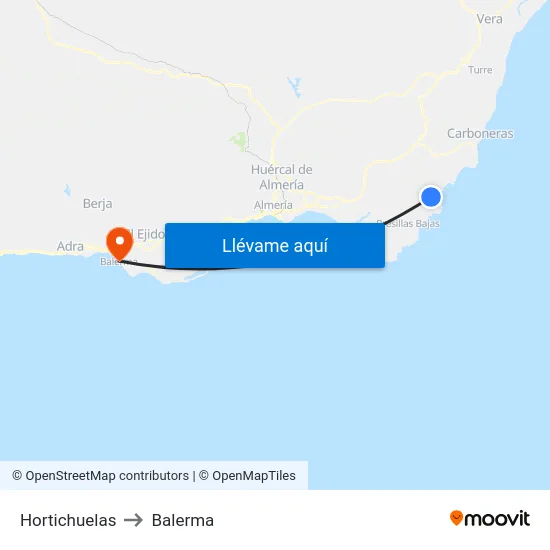 Hortichuelas to Balerma map