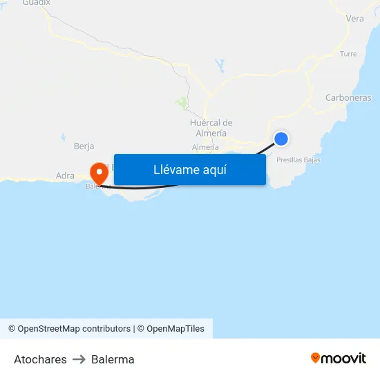 Atochares to Balerma map