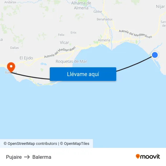 Pujaire to Balerma map