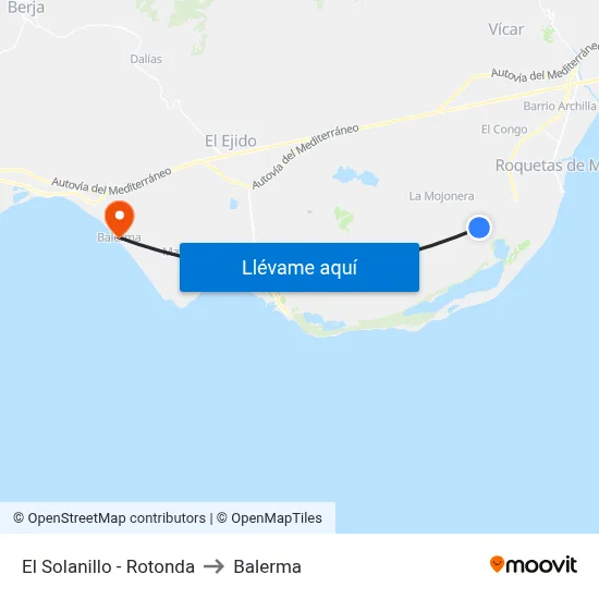 El Solanillo - Rotonda to Balerma map