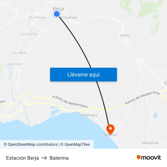 Estación Berja to Balerma map